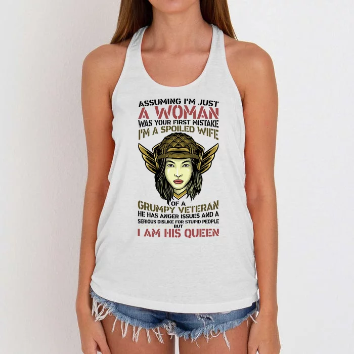 Memorial Day Proud Veteran Quotes Women's Knotted Racerback Tank