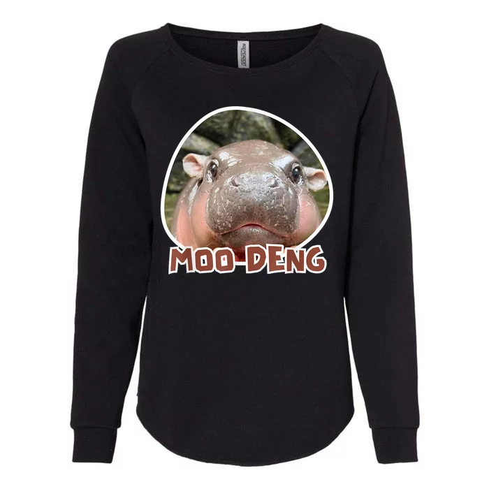 Moo Deng Pygmy Hippopotamus Funny Meme Womens California Wash Sweatshirt