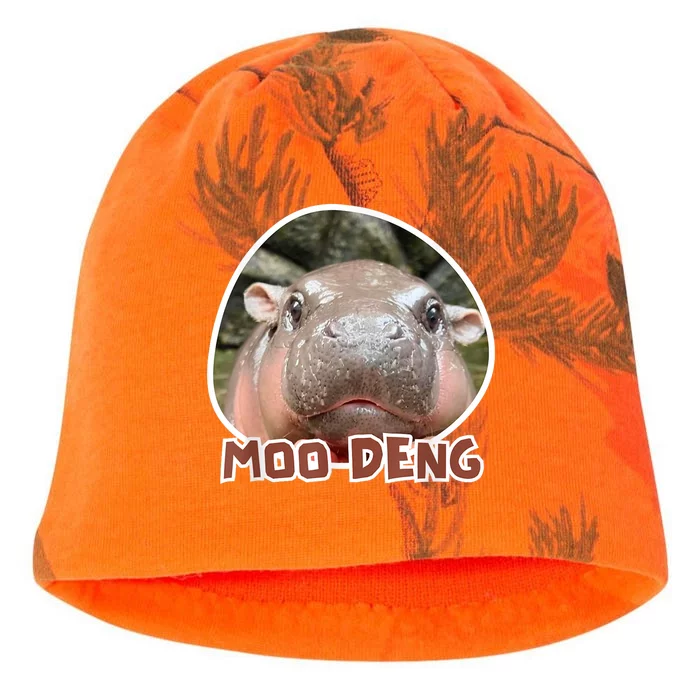 Moo Deng Pygmy Hippopotamus Funny Meme Kati - Camo Knit Beanie