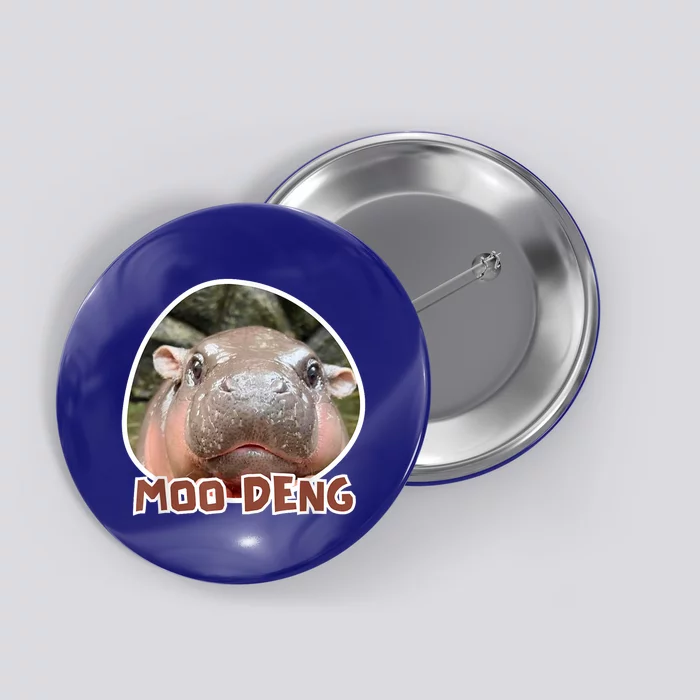 Moo Deng Pygmy Hippopotamus Funny Meme Button