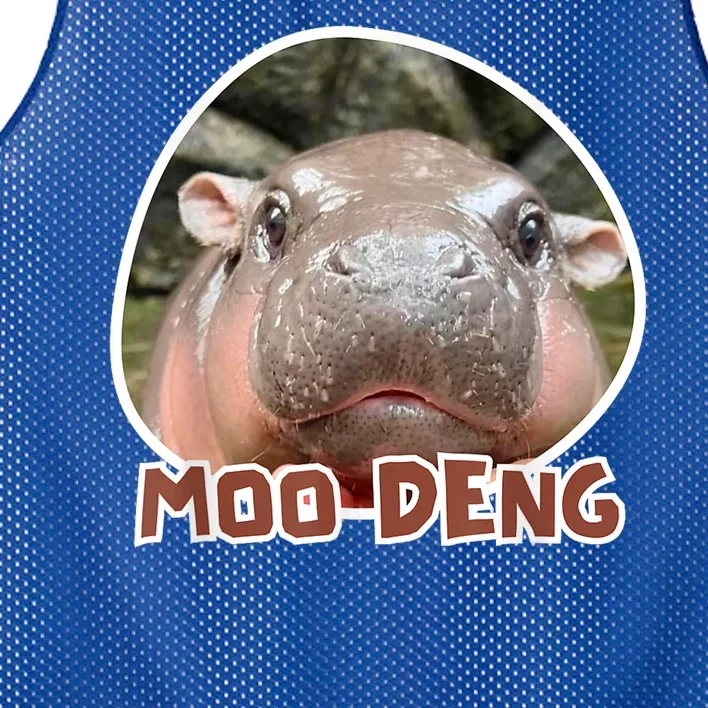 Moo Deng Pygmy Hippopotamus Funny Meme Mesh Reversible Basketball Jersey Tank