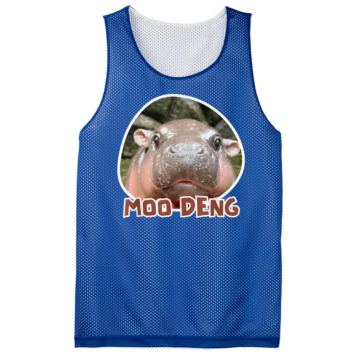 Moo Deng Pygmy Hippopotamus Funny Meme Mesh Reversible Basketball Jersey Tank