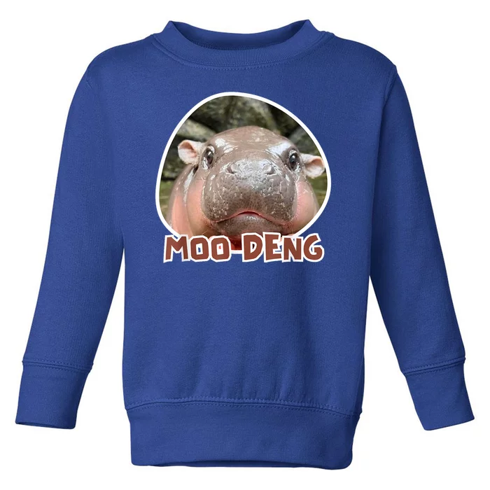 Moo Deng Pygmy Hippopotamus Funny Meme Toddler Sweatshirt