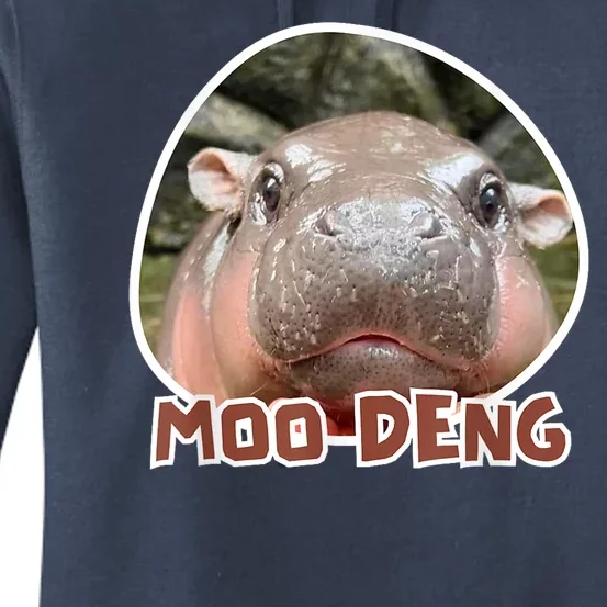 Moo Deng Pygmy Hippopotamus Funny Meme Women's Pullover Hoodie