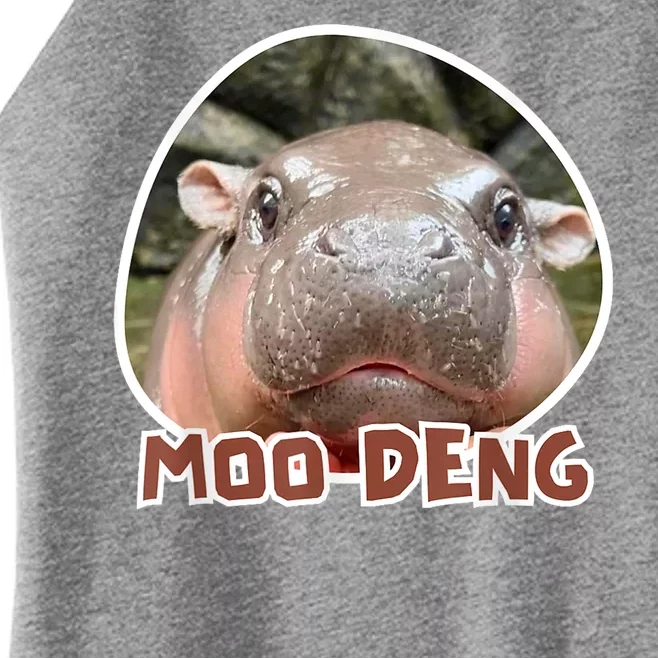 Moo Deng Pygmy Hippopotamus Funny Meme Women’s Perfect Tri Rocker Tank