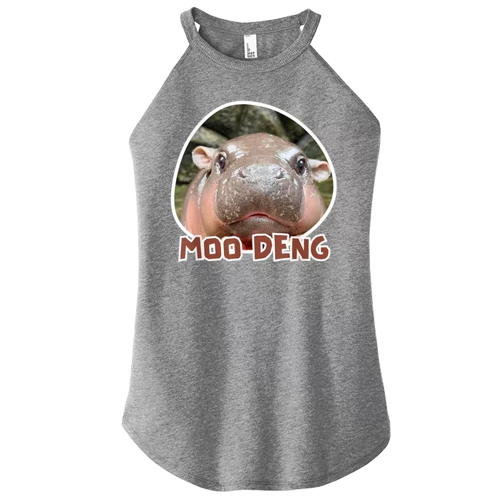 Moo Deng Pygmy Hippopotamus Funny Meme Women’s Perfect Tri Rocker Tank