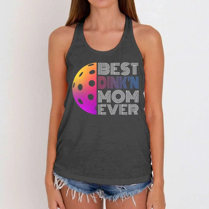 MotherS Day Pickleball Best DinkN Mom Ever Women's Knotted Racerback Tank