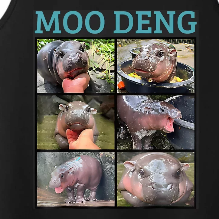 Moo Deng Picture Meme Funny Hippo Performance Tank