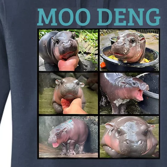 Moo Deng Picture Meme Funny Hippo Women's Pullover Hoodie