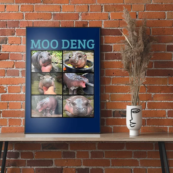 Moo Deng Picture Meme Funny Hippo Poster