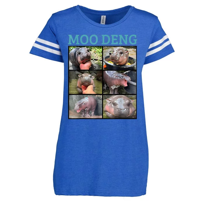 Moo Deng Picture Meme Funny Hippo Enza Ladies Jersey Football T-Shirt