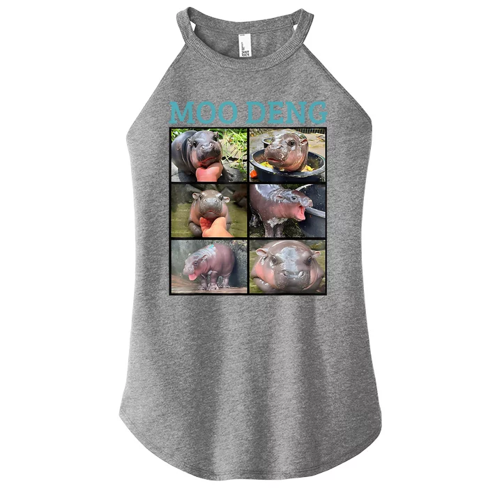 Moo Deng Picture Meme Funny Hippo Women’s Perfect Tri Rocker Tank