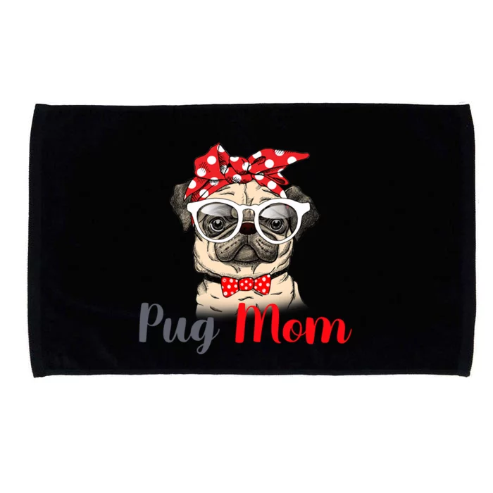 Mothers Day Pug Mom Funny Cute Puggle Mama Dog Lover Gift Microfiber Hand Towel