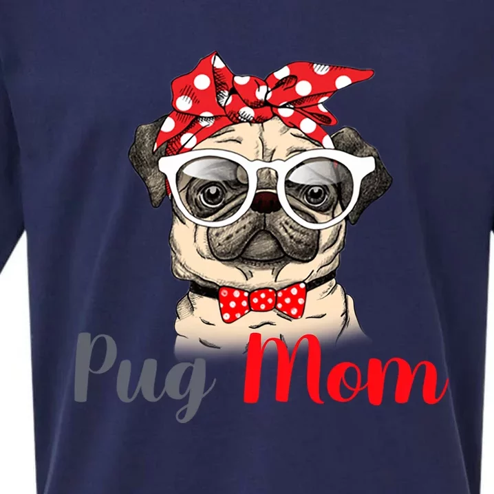 Mothers Day Pug Mom Funny Cute Puggle Mama Dog Lover Gift Sueded Cloud Jersey T-Shirt