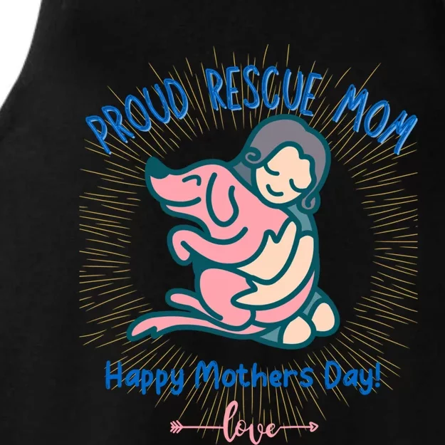 Mothers Day Proud Rescue Mama Dog Parent Mom Adoption Funny Gift Ladies Tri-Blend Wicking Tank