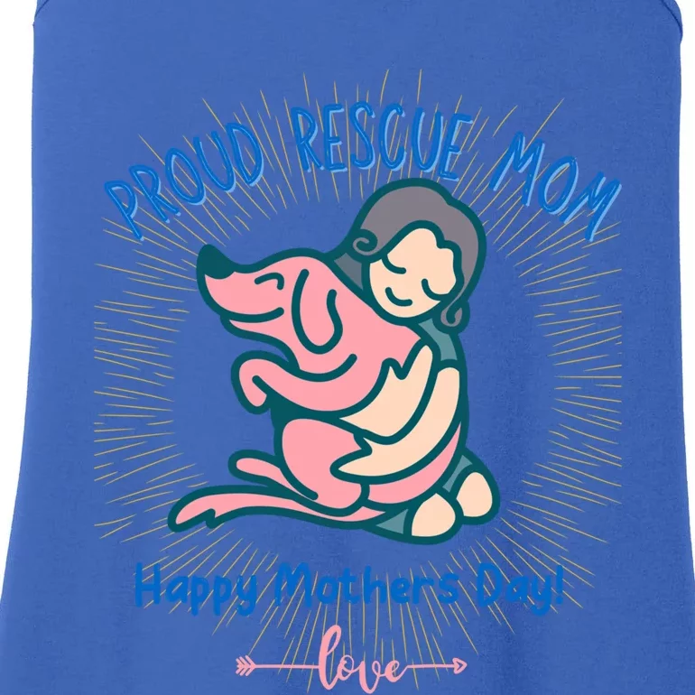 Mothers Day Proud Rescue Mama Dog Parent Mom Adoption Funny Gift Ladies Essential Tank