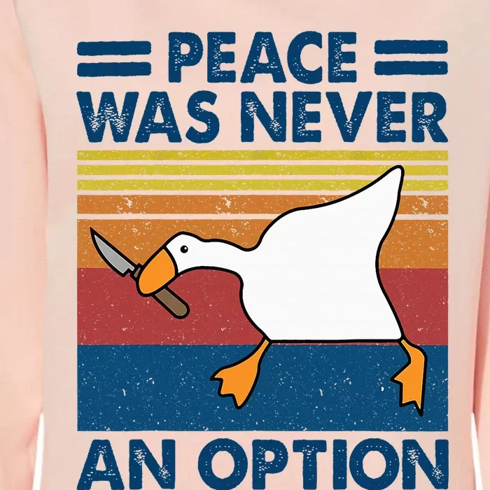 Murder Duck Peace Was Never An Option Duck With Knife Meme Womens California Wash Sweatshirt