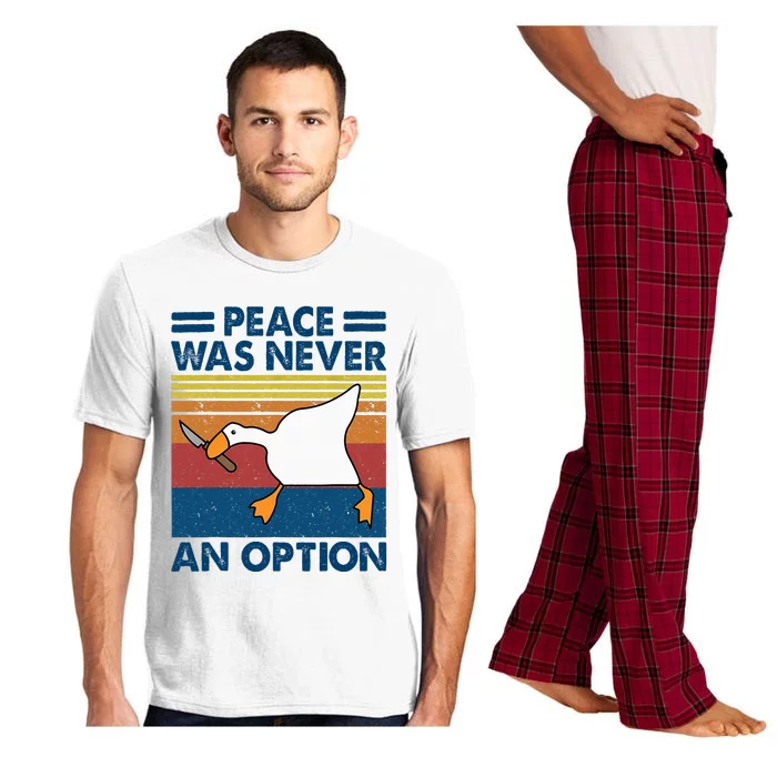 Murder Duck Peace Was Never An Option Duck With Knife Meme Pajama Set