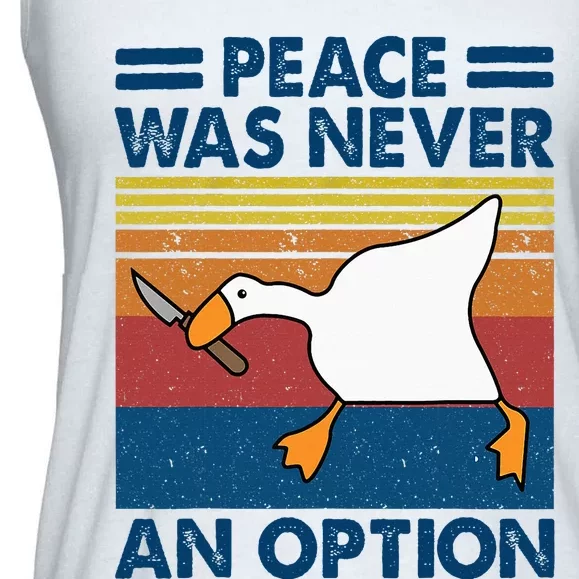 Murder Duck Peace Was Never An Option Duck With Knife Meme Ladies Essential Flowy Tank