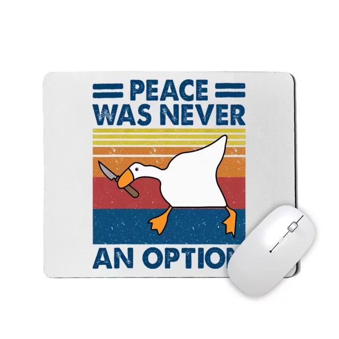 Murder Duck Peace Was Never An Option Duck With Knife Meme Mousepad