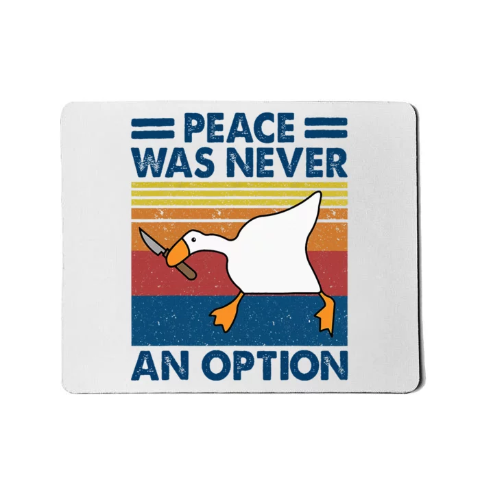 Murder Duck Peace Was Never An Option Duck With Knife Meme Mousepad