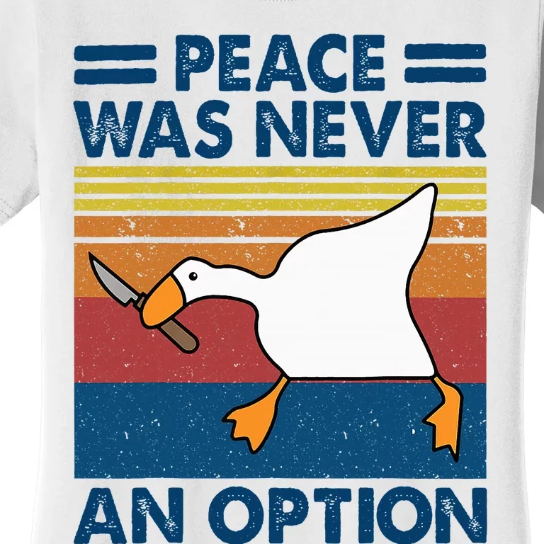 Murder Duck Peace Was Never An Option Duck With Knife Meme Women's T-Shirt