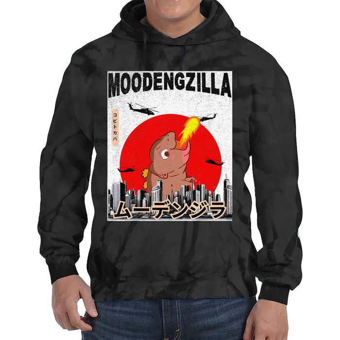 Moo Deng Pygmy Hippopotamus Funny Moodengzilla Gift Tie Dye Hoodie