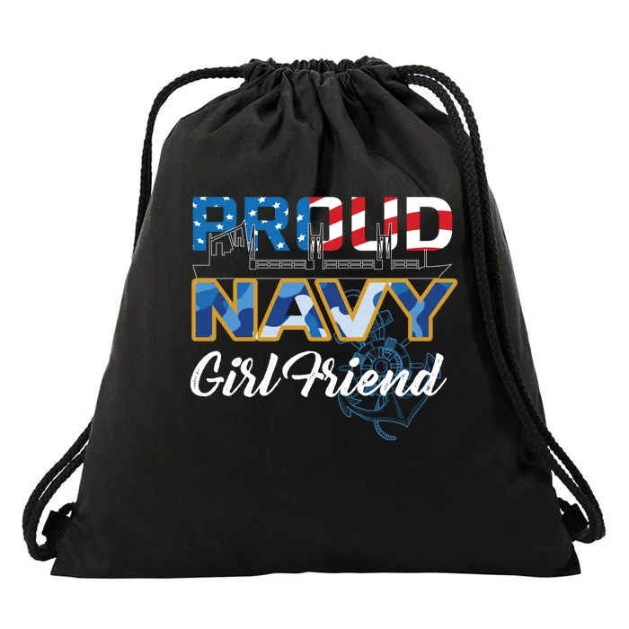 Memorial Day Proud Nav'y GirlFriend Drawstring Bag