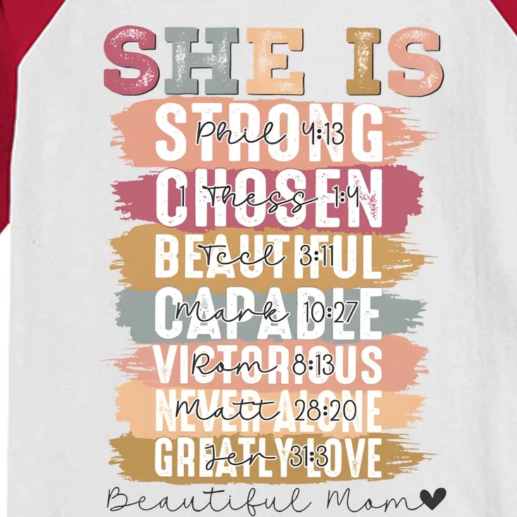 Mother’S Day Quote She Is Mom Kids Colorblock Raglan Jersey