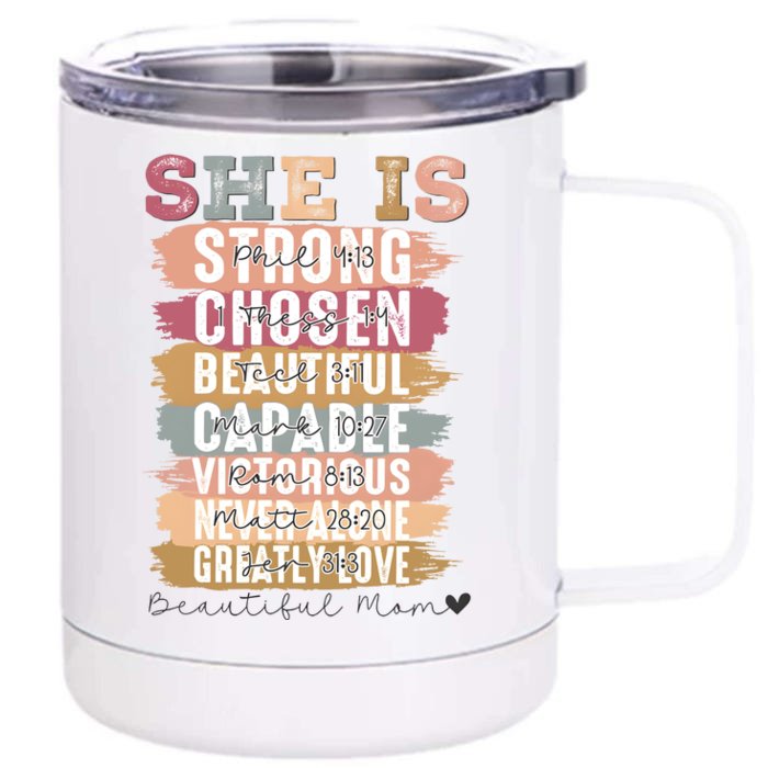 Mother’S Day Quote She Is Mom Front & Back 12oz Stainless Steel Tumbler Cup