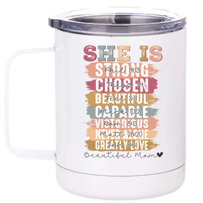 Mother’S Day Quote She Is Mom Front & Back 12oz Stainless Steel Tumbler Cup