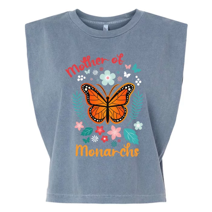 Mother's Day Queen Mom Tees Mother Of Monarchs Powerful Gift Garment-Dyed Women's Muscle Tee