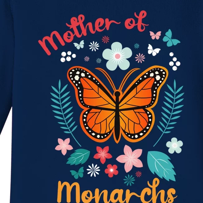 Mother's Day Queen Mom Tees Mother Of Monarchs Powerful Gift Baby Long Sleeve Bodysuit