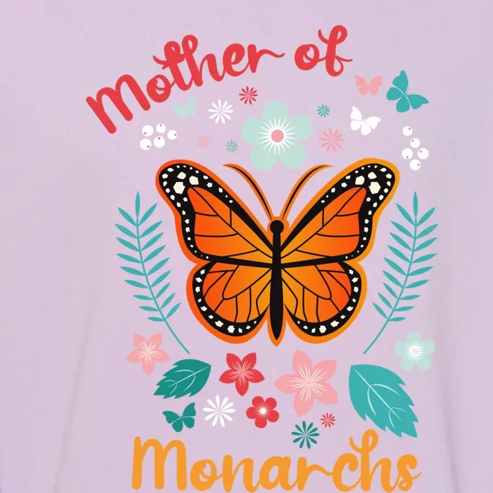 Mother's Day Queen Mom Tees Mother Of Monarchs Powerful Gift Garment-Dyed Sweatshirt