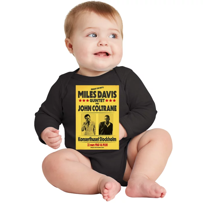 Miles D.Avis Quintet And John Coltrane Stockholm 1960 Baby Long Sleeve Bodysuit