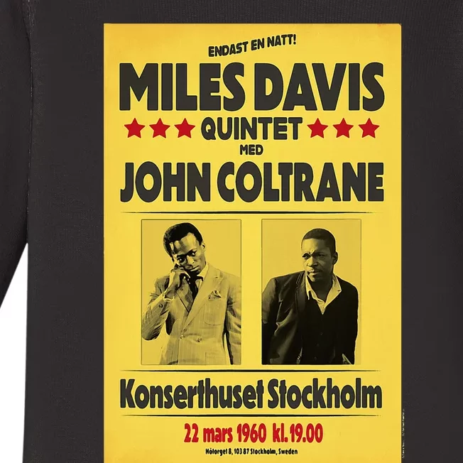 Miles D.Avis Quintet And John Coltrane Stockholm 1960 Baby Long Sleeve Bodysuit