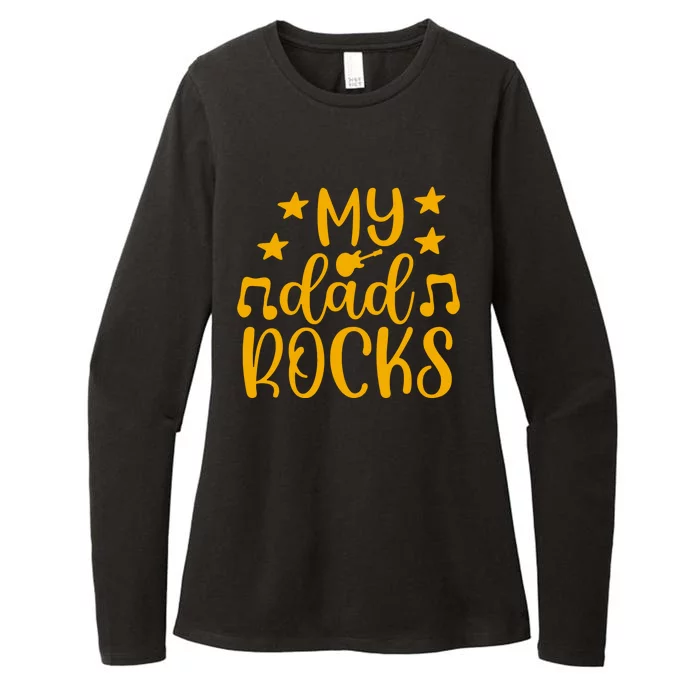 My Dad Rocks Musicial Womens CVC Long Sleeve Shirt