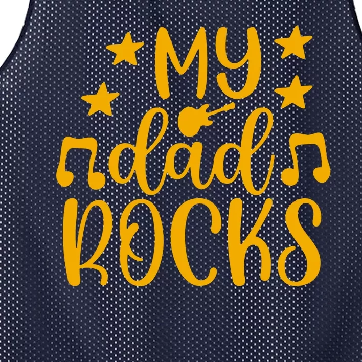 My Dad Rocks Musicial Mesh Reversible Basketball Jersey Tank