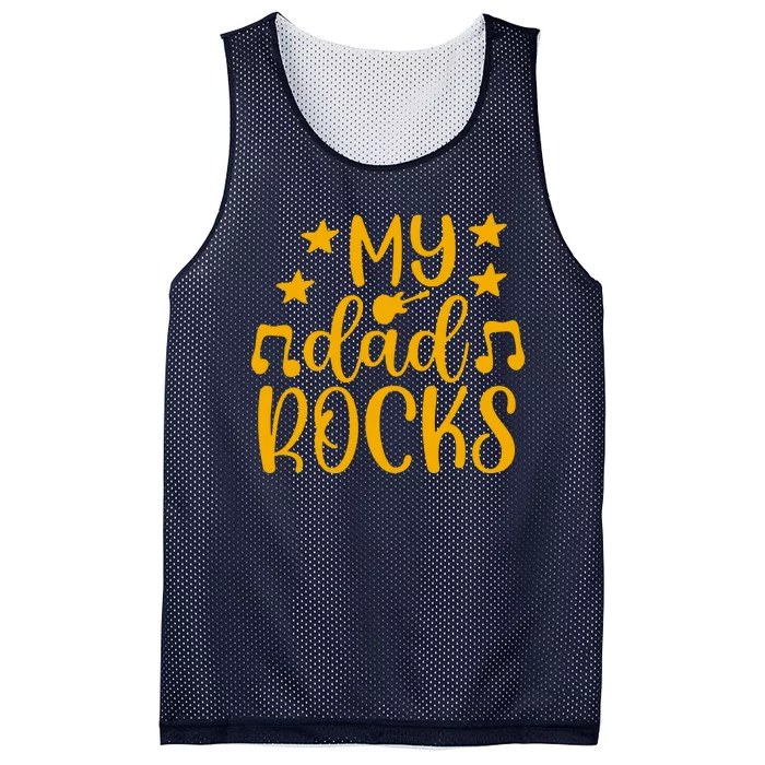 My Dad Rocks Musicial Mesh Reversible Basketball Jersey Tank