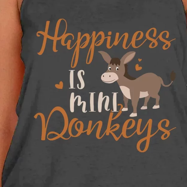 Miniature Donkeys Rancher Farmer Mini Donkey Lover Gift Women's Knotted Racerback Tank