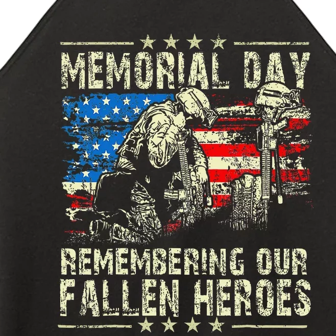 Memorial Day Remember The Fallen Veteran Military Women’s Perfect Tri Rocker Tank