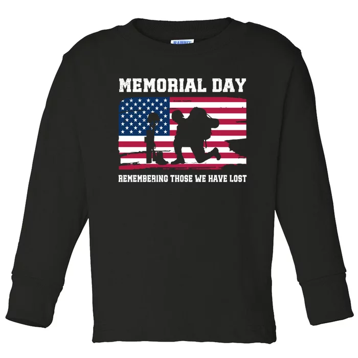 Memorial Day Remember Toddler Long Sleeve Shirt