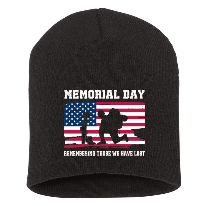 Memorial Day Remember Short Acrylic Beanie