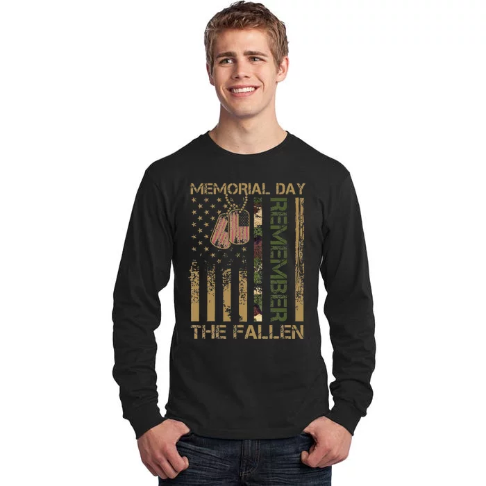 Memorial Day Remember The Fallen Veteran Military Vintage Tall Long Sleeve T-Shirt