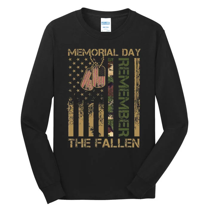 Memorial Day Remember The Fallen Veteran Military Vintage Tall Long Sleeve T-Shirt