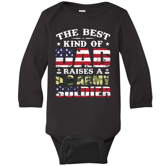 Military Dad Raised A U.S Army Soldier Baby Long Sleeve Bodysuit