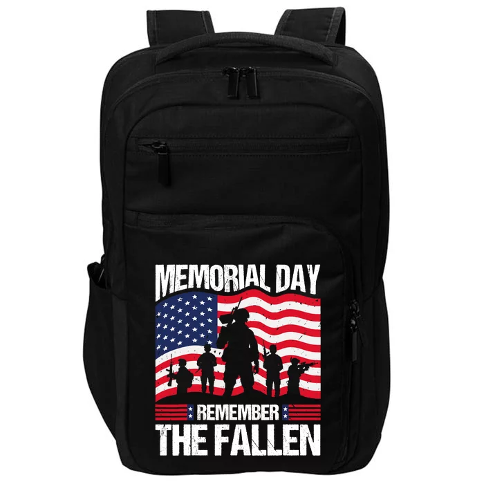 Memorial Day Remember the Proud Veteran Military Vintage Impact Tech Backpack