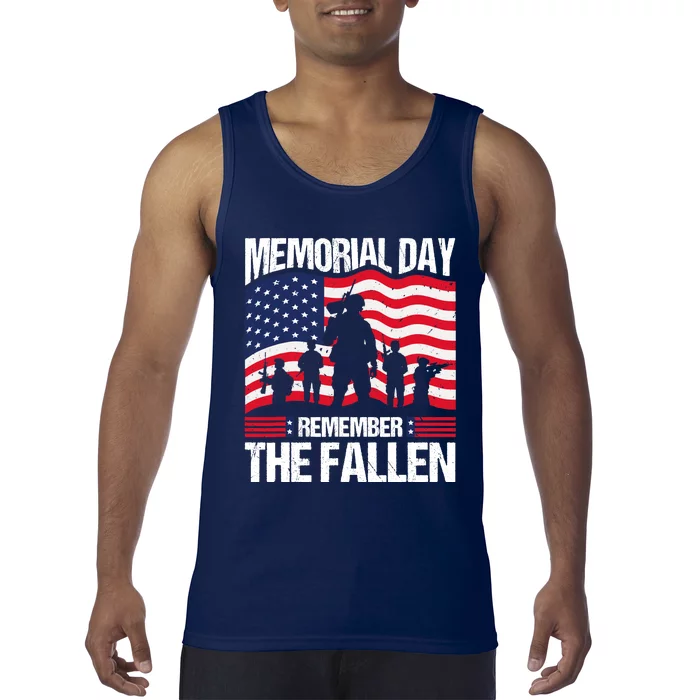 Memorial Day Remember the Proud Veteran Military Vintage Tank Top