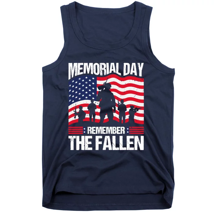 Memorial Day Remember the Proud Veteran Military Vintage Tank Top