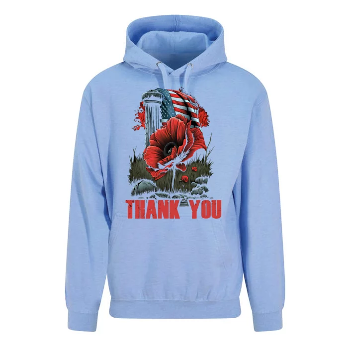 Memorial Day Red Poppy Flower Fallen Hero Veteran Usa Flag Gift Unisex Surf Hoodie